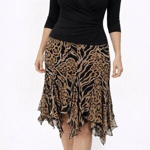 Chic Vintage Asymmetrical Leopard Print Skirt